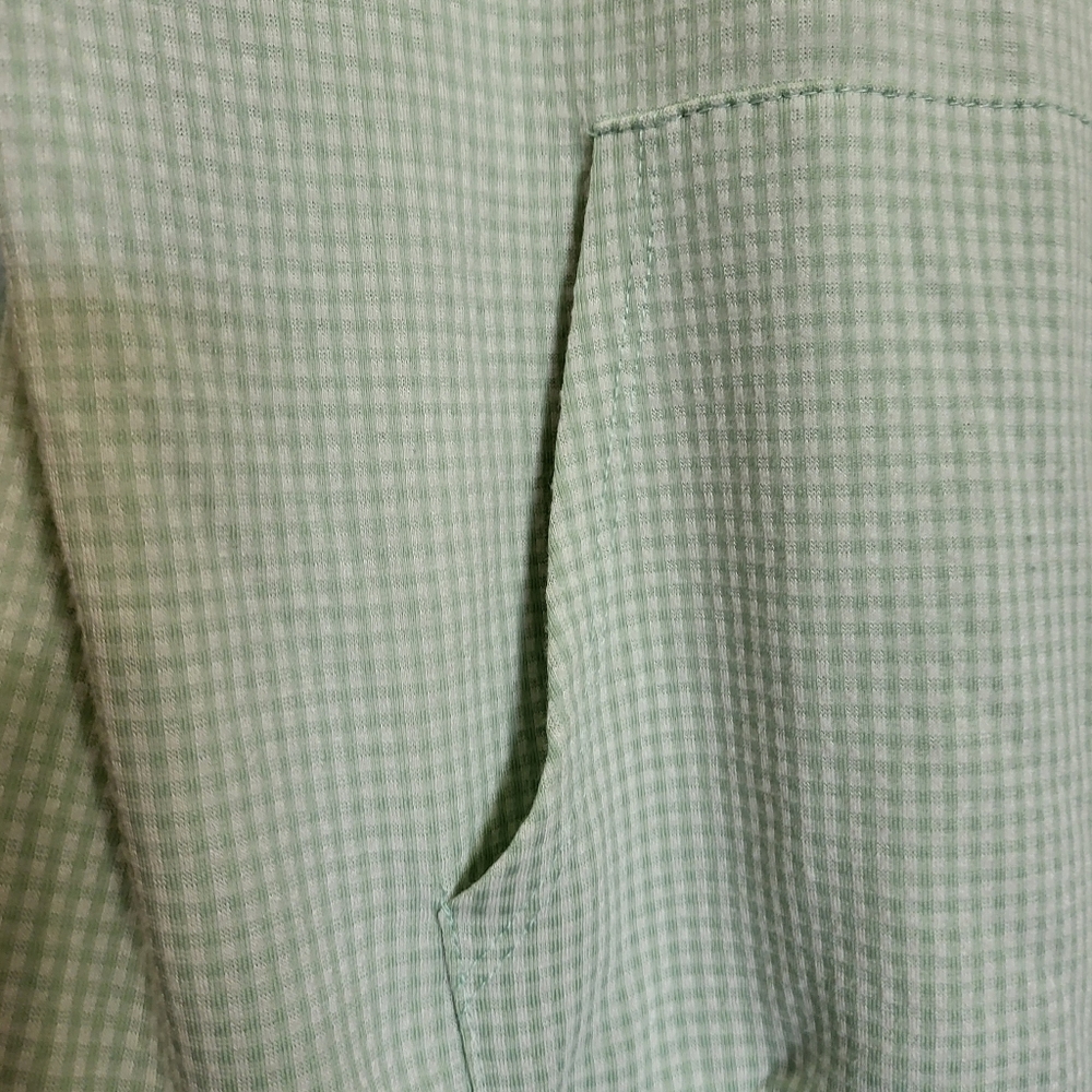 Weatherproof Vintage Women's Green Surf Spray Gingham Long Sleeves Hoodie Medium - Picture 3 of 7